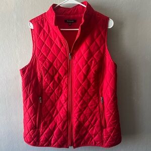 Relativity Red Quilted Full Zip Vest Size 1X